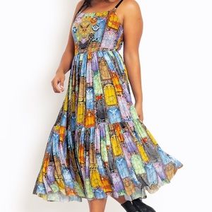 Blackmilk STAINED GLASS EEVEE SCOOP SHEER MIDAXI DRESS